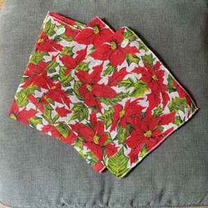 Vintage Irish linen Christmas holly napkins, set of 4, Hallie St Mary, like new